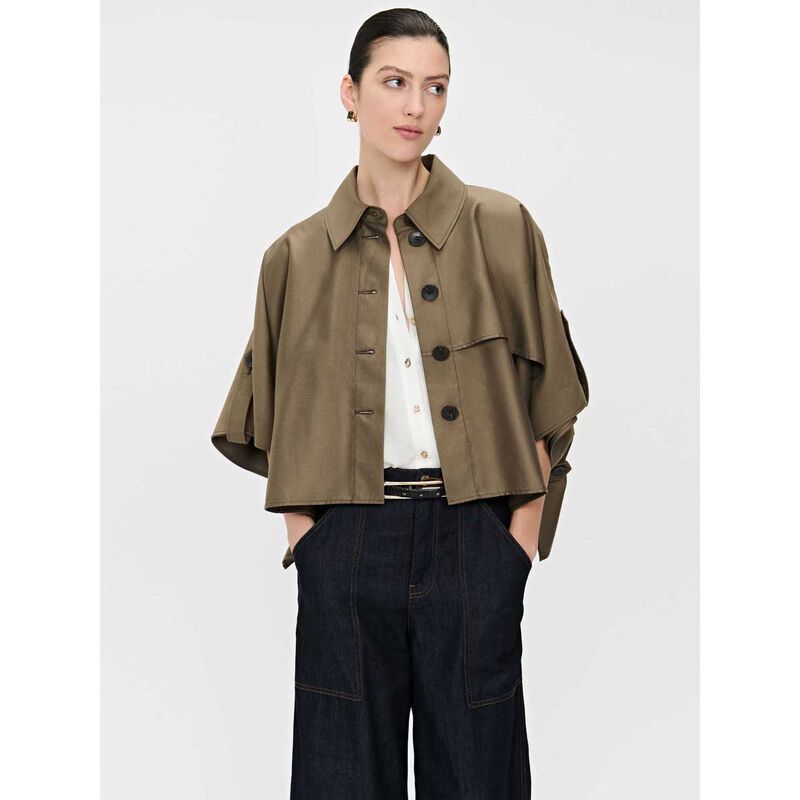 Veronika Maine Luxe Twill Trench Cape image number 2